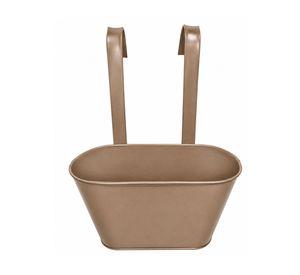 Maceta gancho doble taupe 31x25x11.5 cm