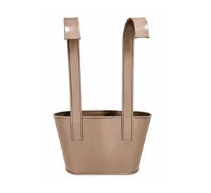 Maceta gancho doble taupe 31x25x11.5 cm