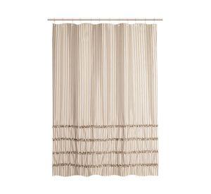 Cortina baño Listado beige 180x180 cm