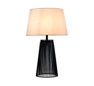 Lámpara jaula sobremesa 40 W E27 1 Luz LED Negro Mate