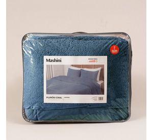 Plumon Coral Sherpa King Azul Inv