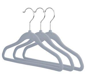 Colgador ropa infantil gris 3 unidades