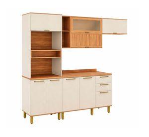 Mueble cocina Castaña canela/arena 217x270x52 cm