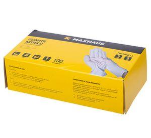 Guante nitrilo L blanco 100 unidades