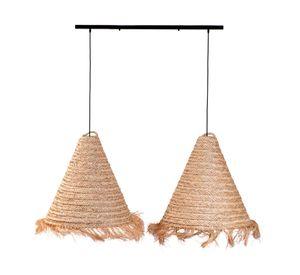 Lámpara colgante 40 W E27 2 Luces LED L1000-3 beige natural