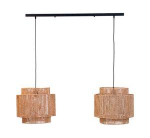 Lámpara colgante 40 W E27 2 Luces LED L1000-2 beige natural