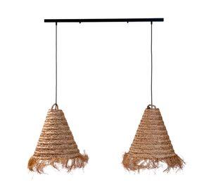 Lámpara colgante 40 W E27 2 Luces LED L1000-2 beige natural