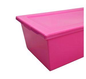 Caja organizadora Mybox rosado polipropileno 6 litros