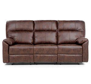 Sofá reclinable 3 cuerpos Tolosa 180° poliéster marrón
