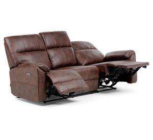 Sofá reclinable 3 cuerpos Tolosa 180° poliéster marrón