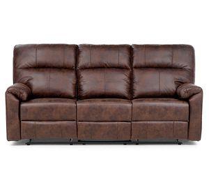 Sofá reclinable 3 cuerpos Tolosa 180° poliéster marrón