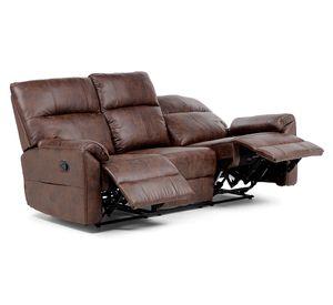 Sofá reclinable 3 cuerpos Tolosa 180° poliéster marrón