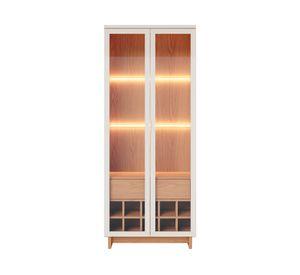 Vitrina cristalera Guanabara café off white 175.6x71.6x40 cm