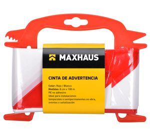 Cinta advertencia rojo/blanco 8 cm x100 m