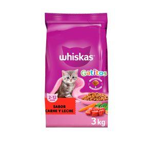 Alimento seco para gatos sabor carne y leche 3 kg