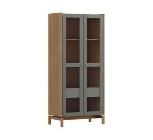 Vitrina Barcelona grafito/roble 180x80x47.5 cm