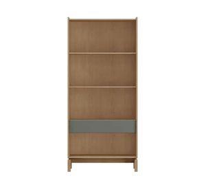 Vitrina Barcelona grafito/roble 180x80x47.5 cm