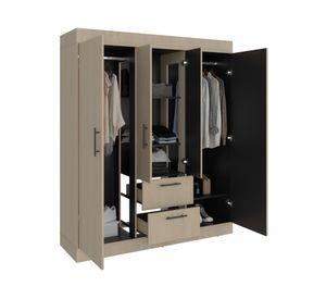 Clósets 4 puertas 150 VM cartagena/wengue 177.9x150.3x50.4 cm