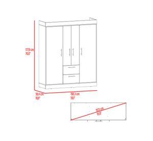 Clósets 4 puertas 150 VM cartagena/wengue 177.9x150.3x50.4 cm