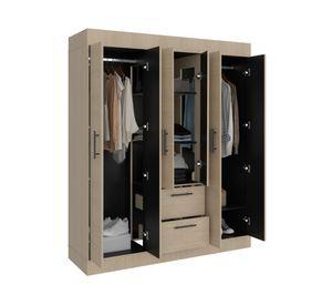 Clósets 6 puertas 150 VM cartagena/wengue 177.9x150x50.4 cm