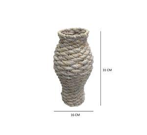 Florero Fibra natural blanca 31 cm