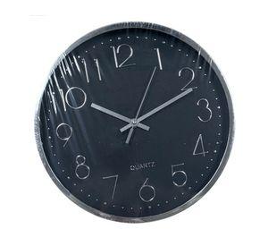 Reloj pared negro/plateado 30 cm