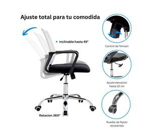 Silla de oficina ergonómica Santiago negro/blanco
