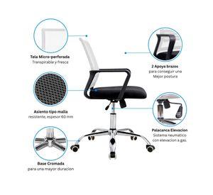 Silla de oficina ergonómica Santiago negro/blanco