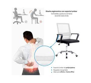 Silla de oficina ergonómica Santiago negro/blanco