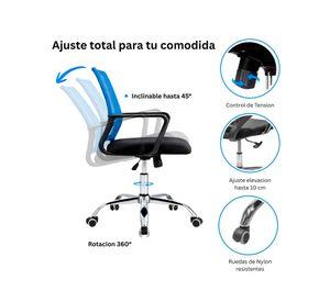 Silla de oficina ergonómica Santiago negro/azul