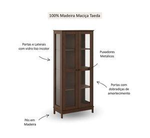 Vitrina Essencia caoba 180x80x41x41 cm