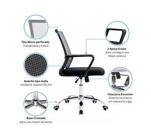 Silla de oficina ergonómica Santiago negro/gris