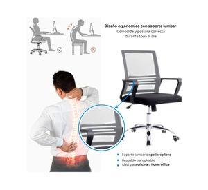 Silla de oficina ergonómica Santiago negro/gris