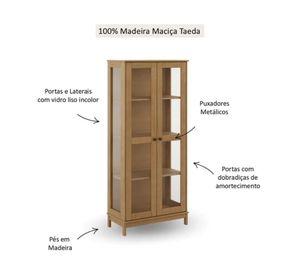 Vitrina Essencia nogal 180x80x41x41 cm