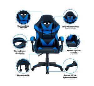Silla gamer ajustable Tokio negro/azul