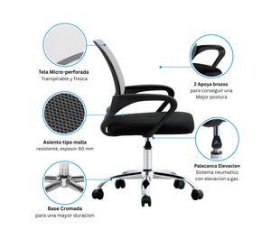 Silla de oficina ergonómica New york blanco/negro