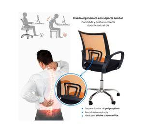 Silla de oficina ergonómica New york naranjo/negro
