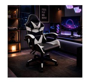 Silla gamer ajustable Tokio negro/blanco