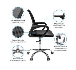 Silla de oficina ergonómica ajustable New york negro