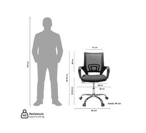 Silla de oficina ergonómica ajustable New york negro