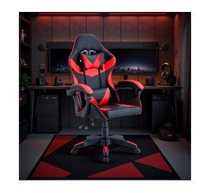Silla gamer ajustable Tokio negro/rojo