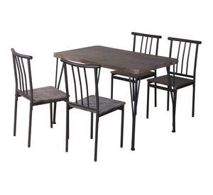 Comedor Amalio 4 Sillas café 75x110x70 cm
