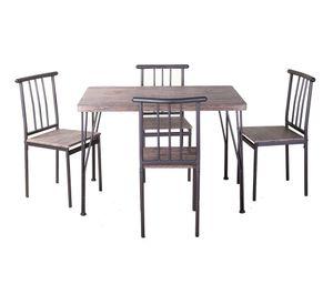 Comedor Amalio 4 Sillas café 75x110x70 cm