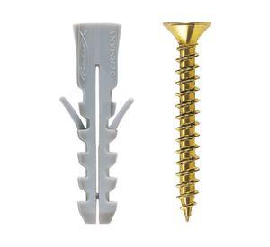 Tarugo + tornillo S nylon- acero 8 mm 10 un.