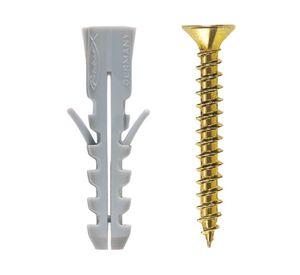 Tarugo + tornillo S nylon- acero 6 mm 4 un.