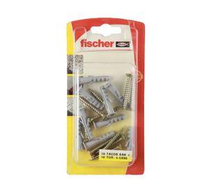 Tarugo + tornillo S nylon- acero 6 mm 10 un.