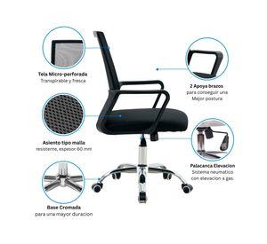 Silla oficina ergonómica Santiago negro