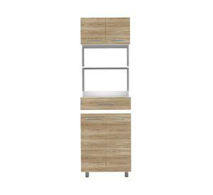 Mueble microondas Luna fresno/blanco 201x62x40.8 cm