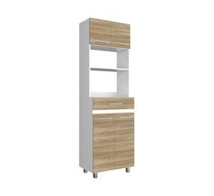 Mueble microondas Luna fresno/blanco 201x62x40.8 cm