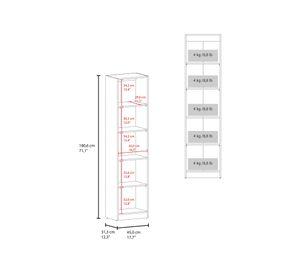 Vitrina Home E6 macadamia/blanco 180.6x45x31.3x31.3 cm